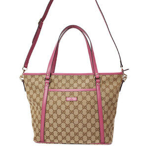 Gucci GG Monogram Joy Tote Shoulder Bag Peonia Flower Pink